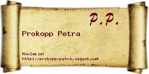 Prokopp Petra névjegykártya